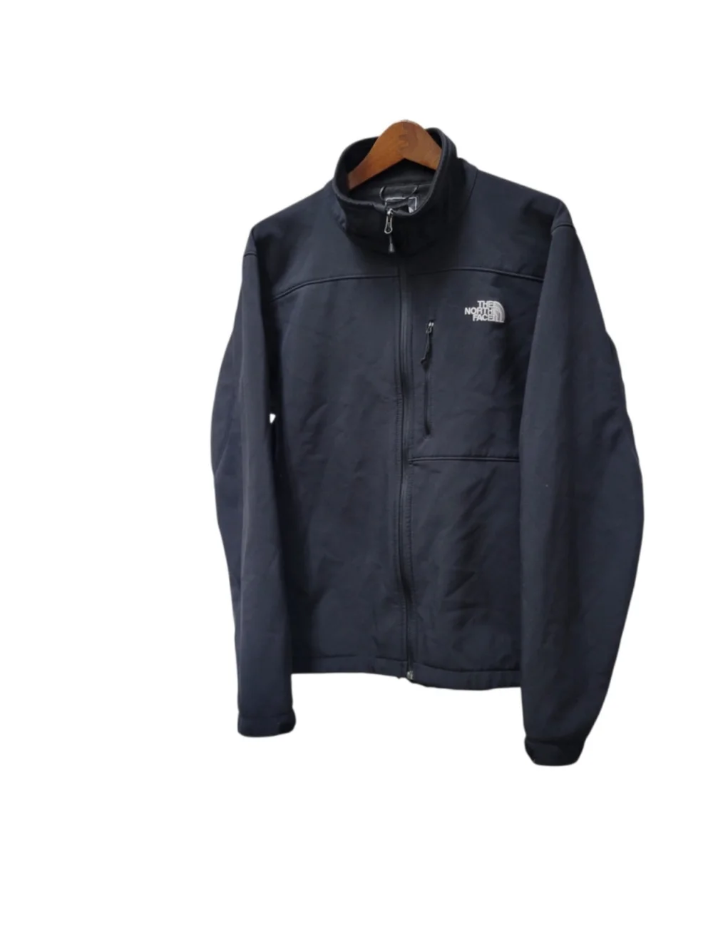 North Face Men's Black Softshell Full-Zip Long-Sleeves Zip-Pockets Jacket Large